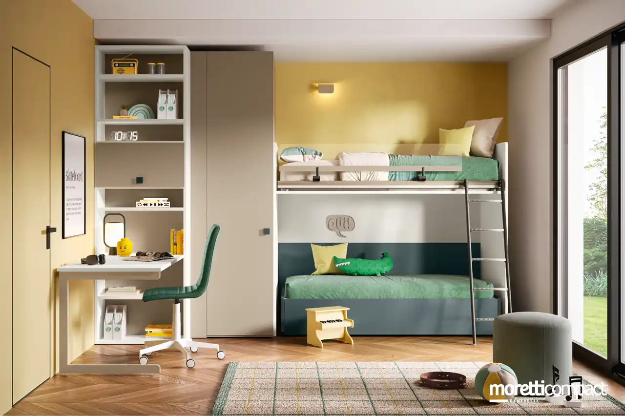 Cameretta Moretti Compact K114 con letto a castello