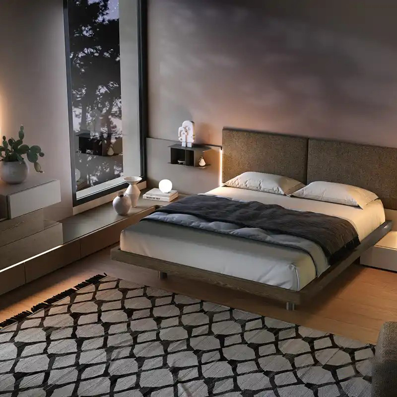Camera Modula M17 con letto Puzzle di Moretti Compact, in ambiente arredato