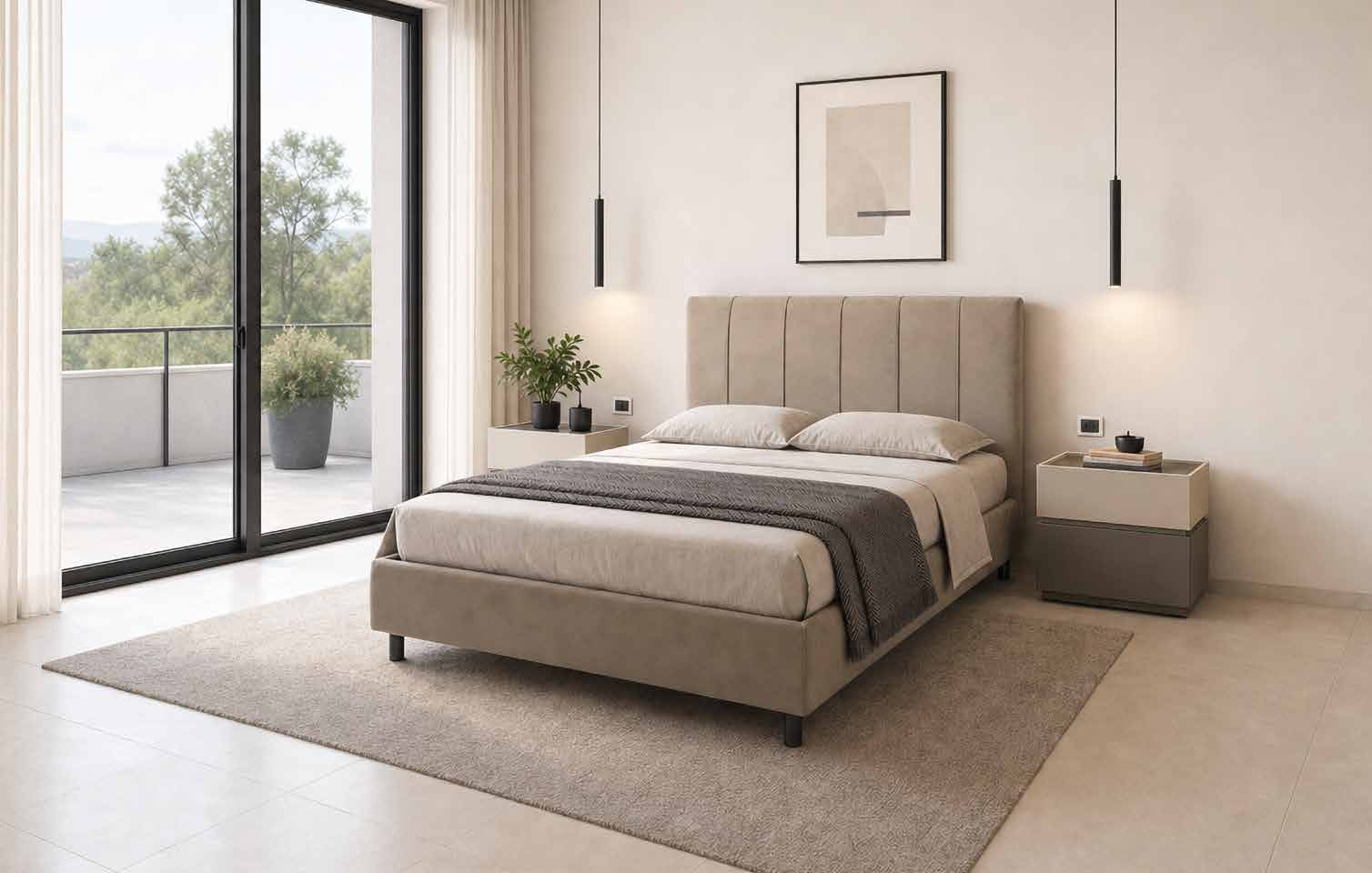 Letto Peonia ambientato in una camera da letto